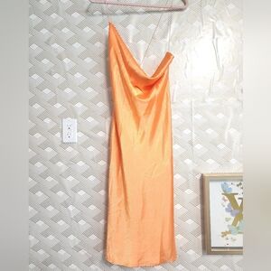 Elegant Orange Slip Dress